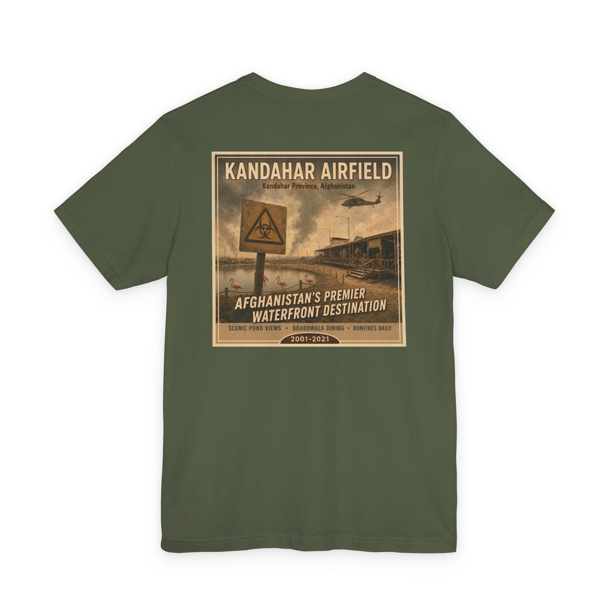 K-Factor Supply Co Kandahar Travel (Back Print) T-Shirt