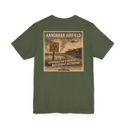 K-Factor Supply Co Kandahar Travel (Back Print) T-Shirt
