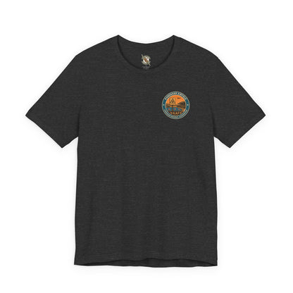 K-Factor Supply Co Kandahar Travel (Back Print) T-Shirt Dark Grey Heather / S