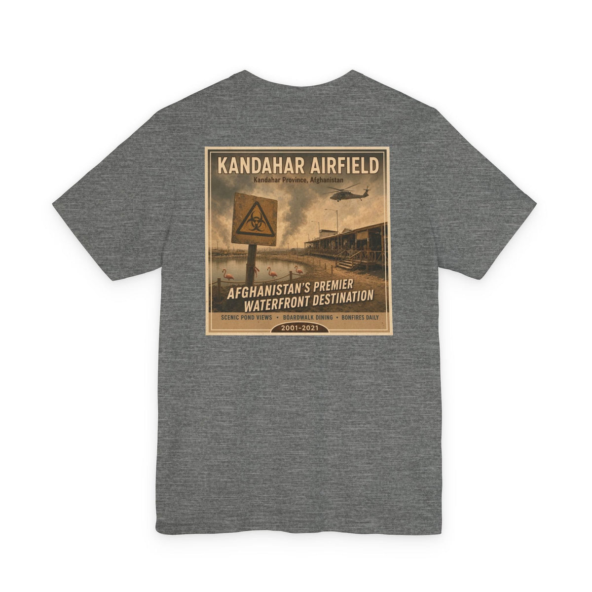 K-Factor Supply Co Kandahar Travel (Back Print) T-Shirt Deep Heather / S
