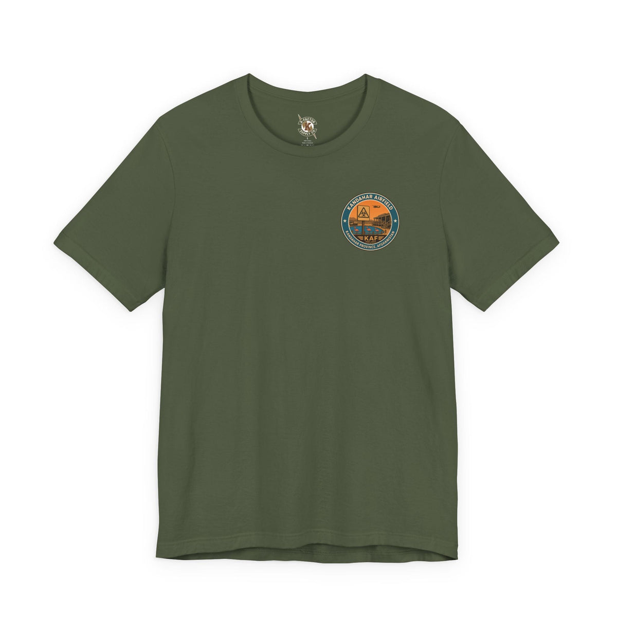 K-Factor Supply Co Kandahar Travel (Back Print) T-Shirt Military Green / S