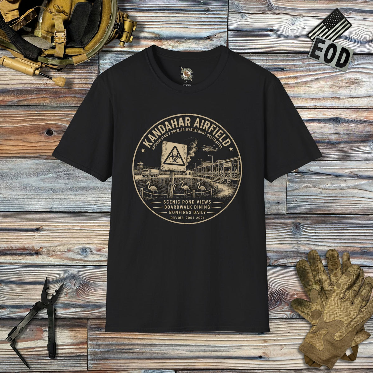 K-Factor Supply Co Kandahar Waterfront (B+T) T-Shirt Black / 2XL