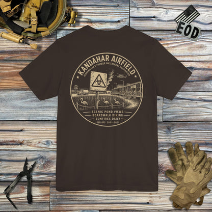 K-Factor Supply Co Kandahar Waterfront (Back Print) T-Shirt