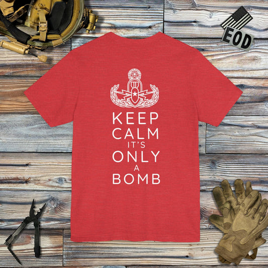 K-Factor Supply Co Keep Calm (Back Print) T-Shirt Heather Red / S