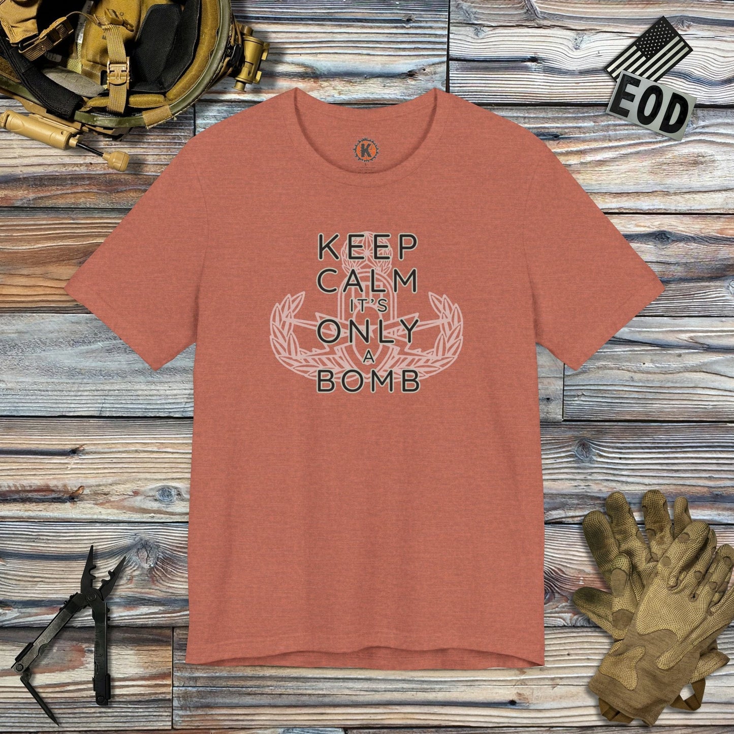 K-Factor Supply Co Keep Calm (Mk 1) T-Shirt Heather Clay / S