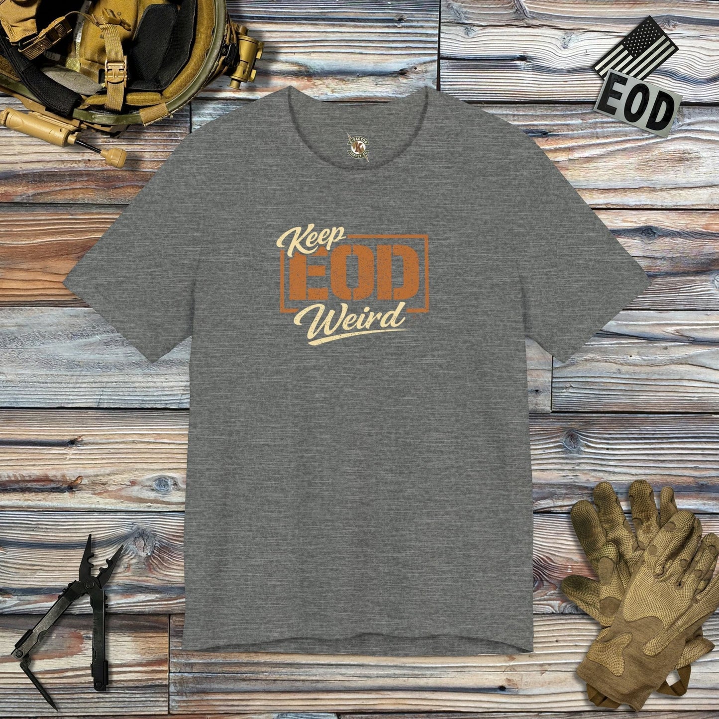 K-Factor Supply Co Keep EOD Weird T-Shirt Deep Heather / S