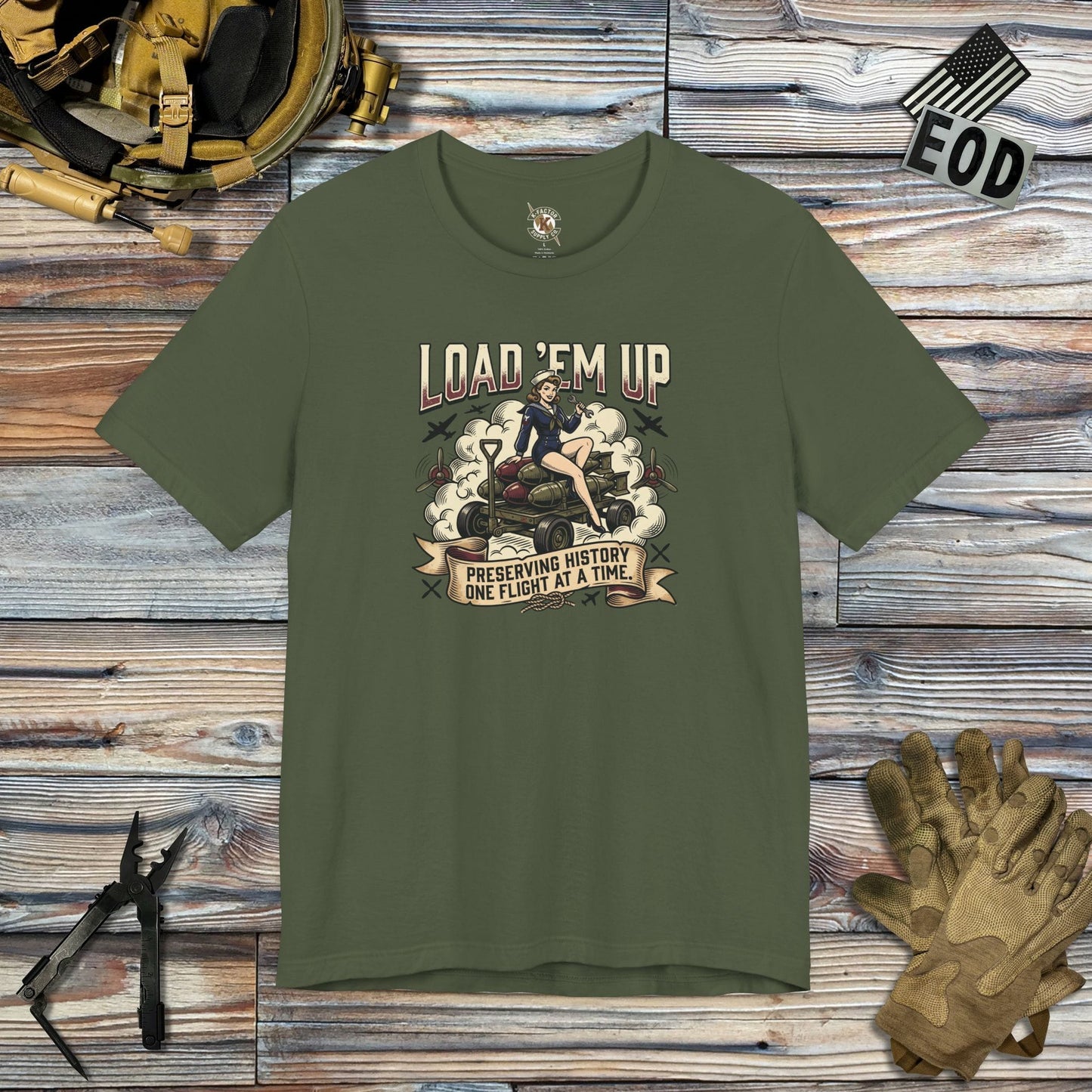 K-Factor Supply Co Load 'em Up T-Shirt Military Green / S