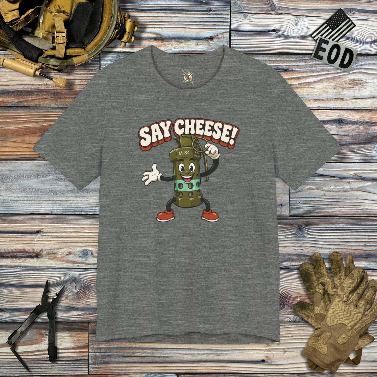 K-Factor Supply Co M-84 Say Cheese! T-Shirt Deep Heather / M