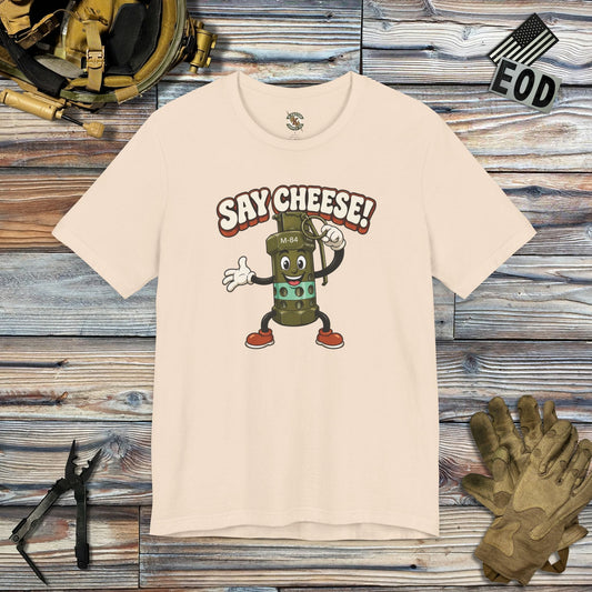 K-Factor Supply Co M-84 Say Cheese! T-Shirt Soft Cream / S