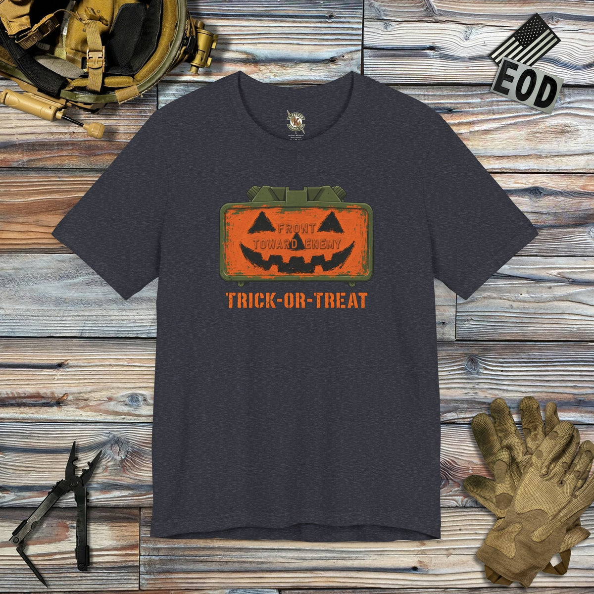 K-Factor Supply Co M18A1 Claymore Trick-or-Treat T-Shirt Heather Navy / S