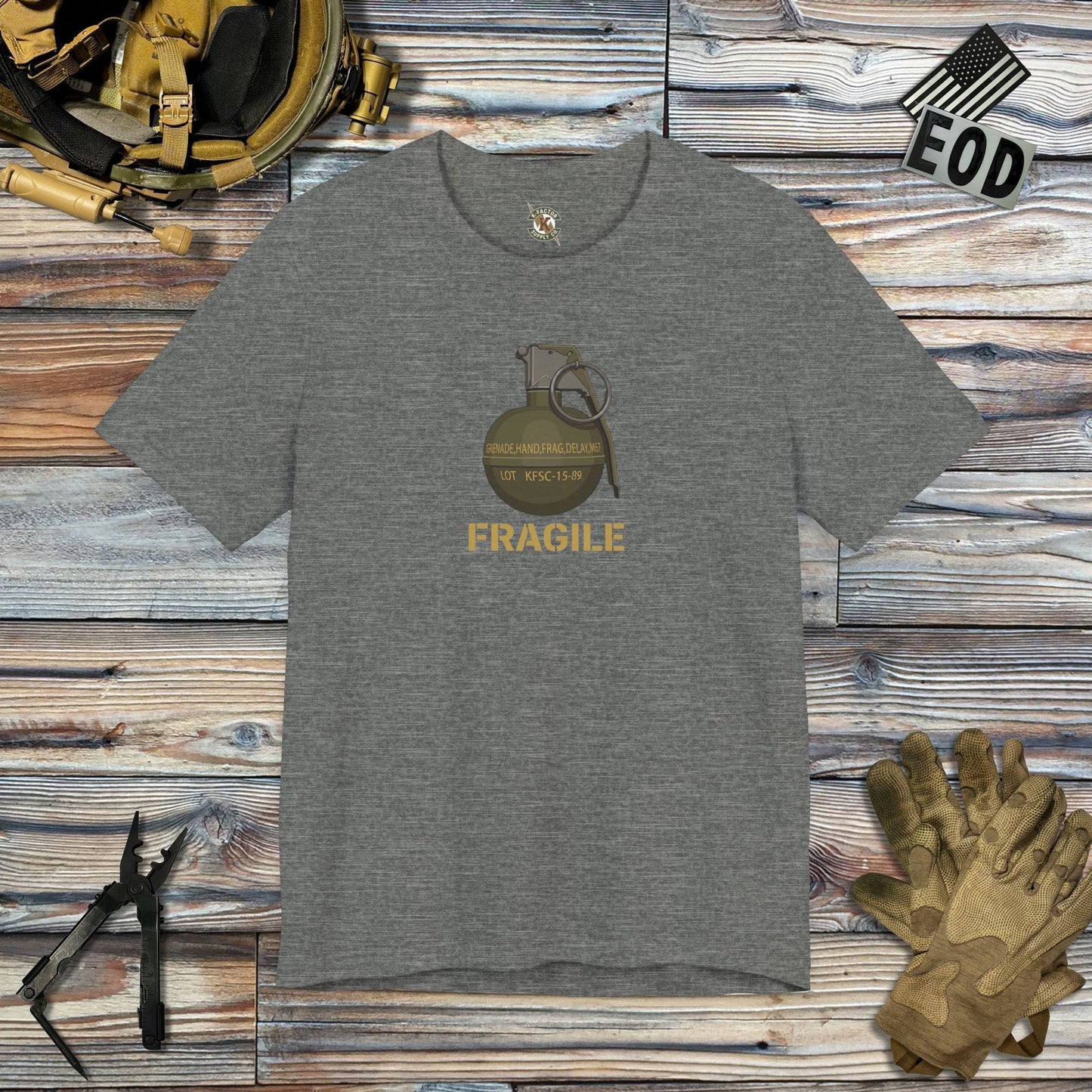 K-Factor Supply Co M67 Fragile T-Shirt Deep Heather / M