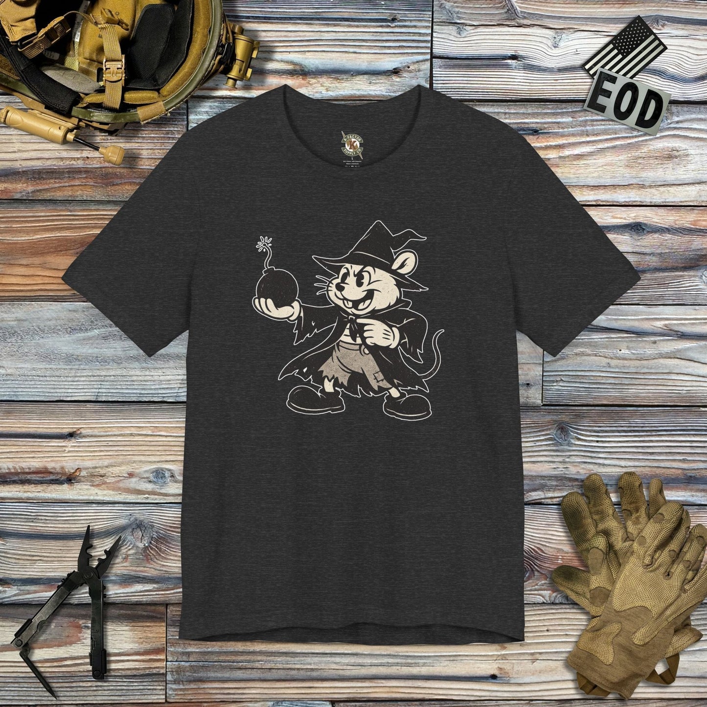 K-Factor Supply Co Mad Rodent T-Shirt Dark Grey Heather / S