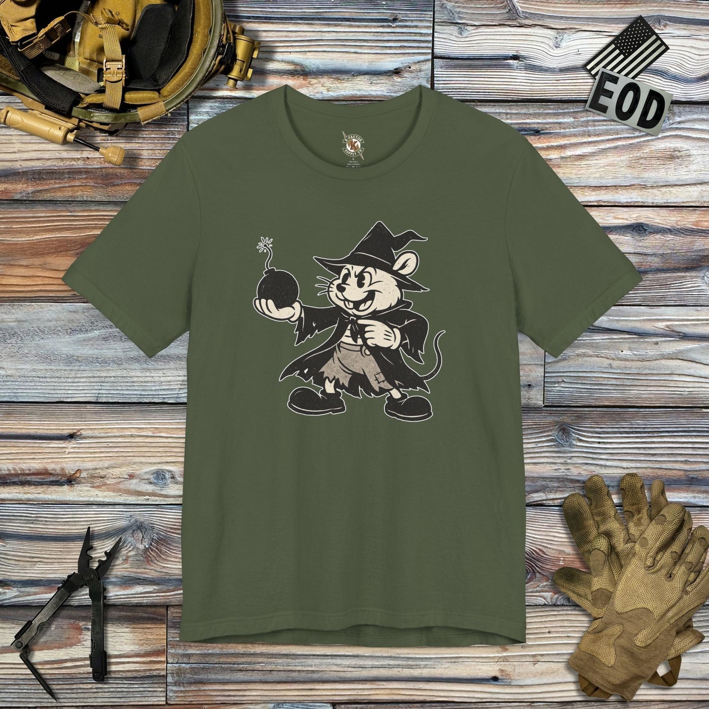 K-Factor Supply Co Mad Rodent T-Shirt Military Green / S