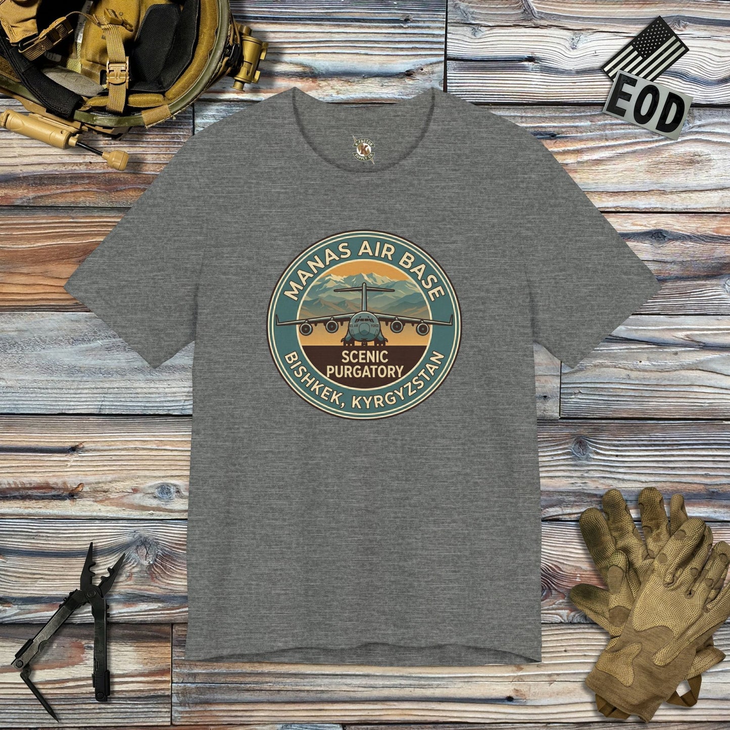 K-Factor Supply Co Manas AB Icon Mk 1 Mod 0 T-Shirt Deep Heather / S