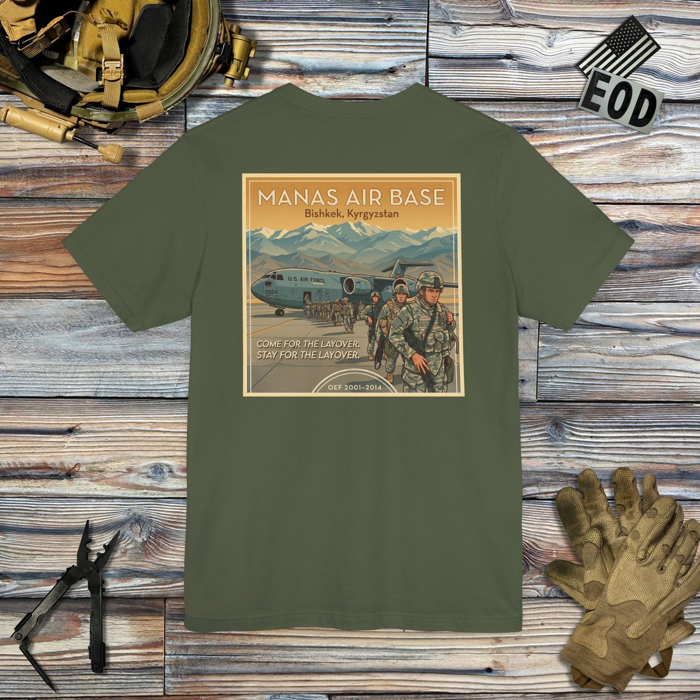 K-Factor Supply Co Manas Layover (Back Print) T-Shirt