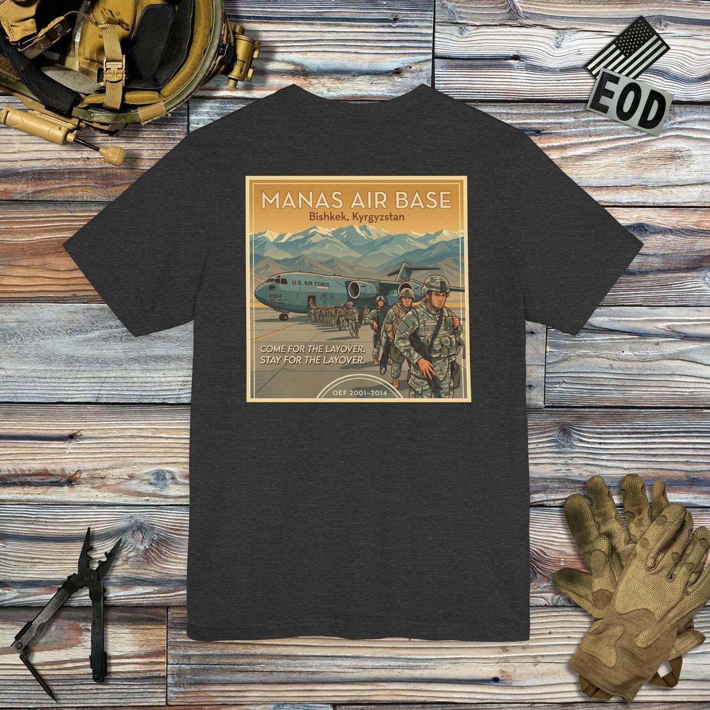 K-Factor Supply Co Manas Layover (Back Print) T-Shirt