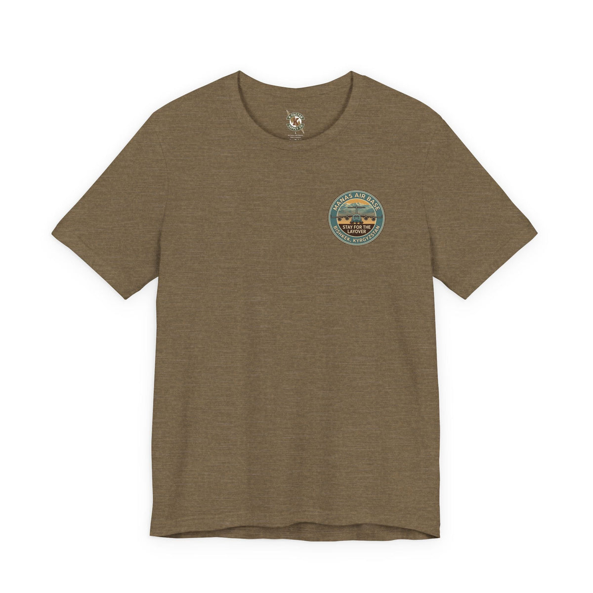 K-Factor Supply Co Manas Layover (Back Print) T-Shirt Heather Olive / S