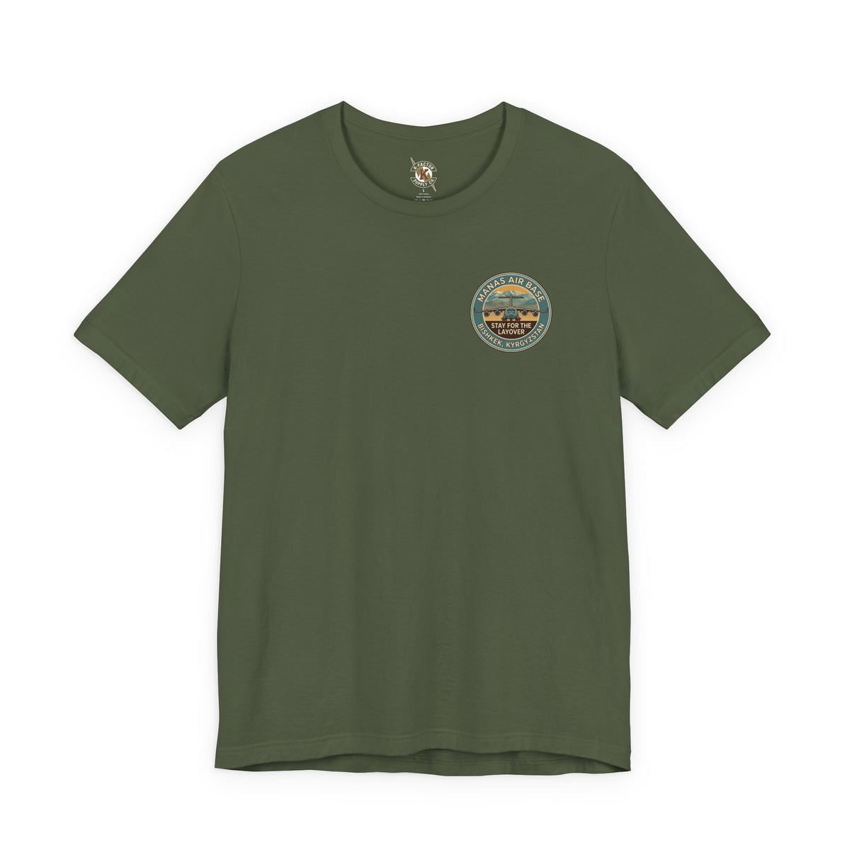 K-Factor Supply Co Manas Layover (Back Print) T-Shirt Military Green / S