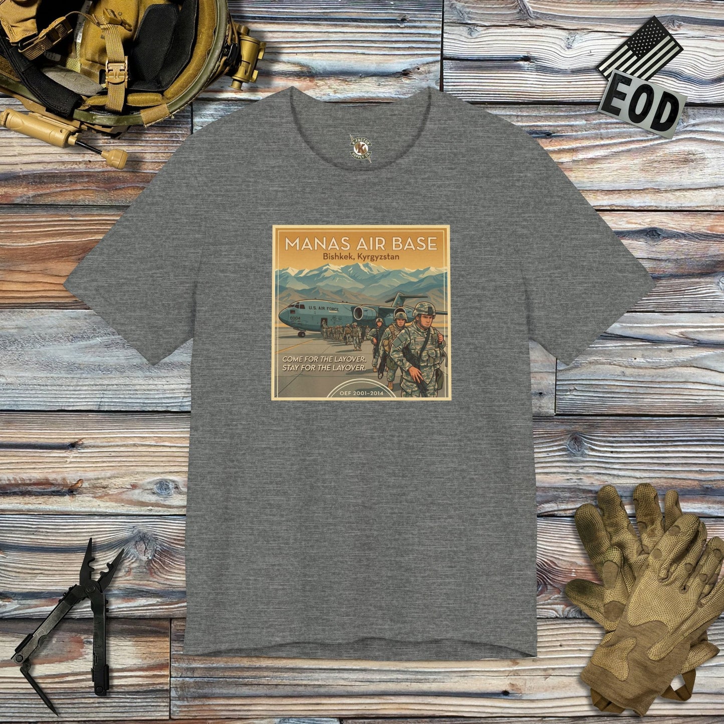 K-Factor Supply Co Manas Layover T-Shirt Deep Heather / S