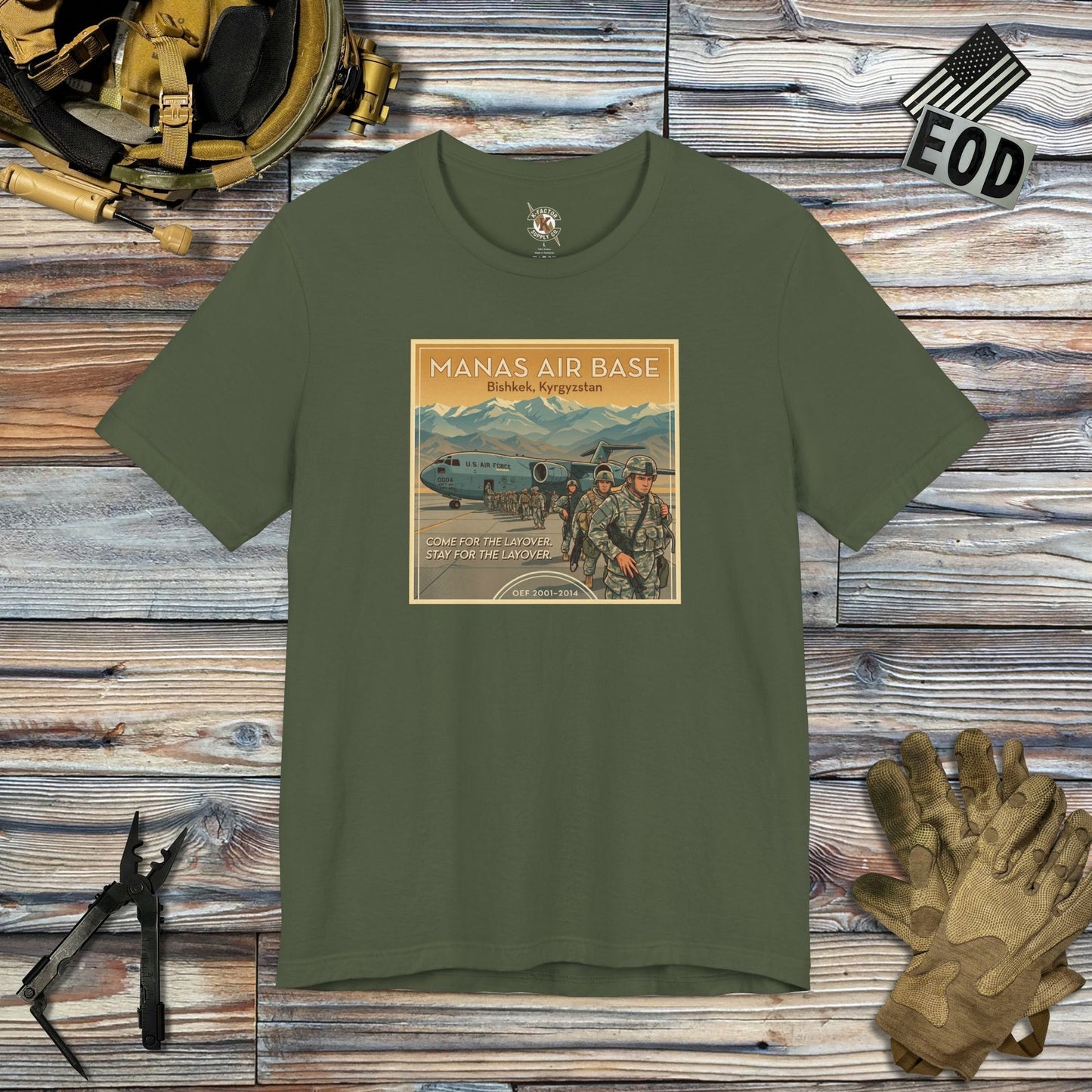 K-Factor Supply Co Manas Layover T-Shirt Military Green / S