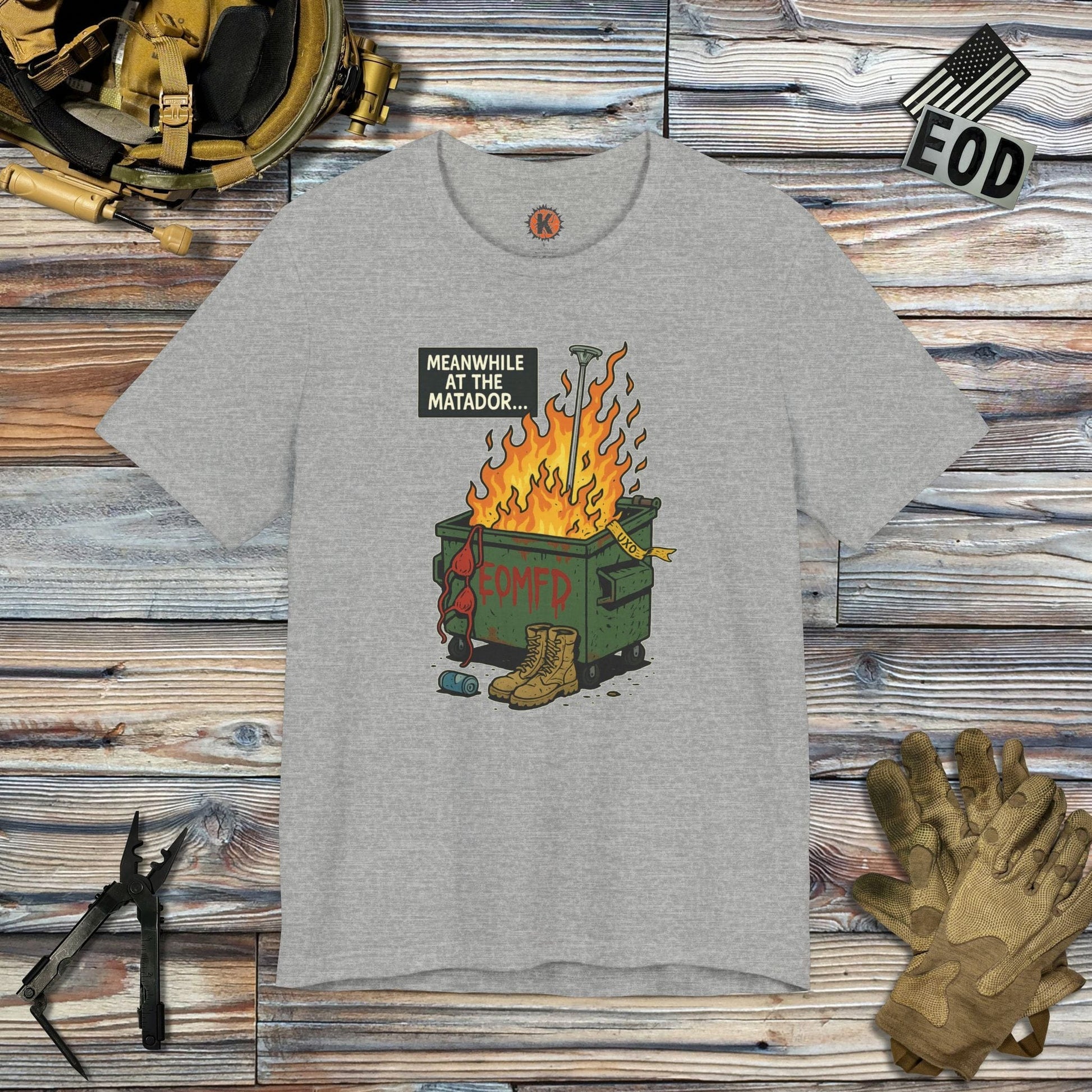 K-Factor Supply Co Meanwhile at the Matador T-Shirt Athletic Heather / S