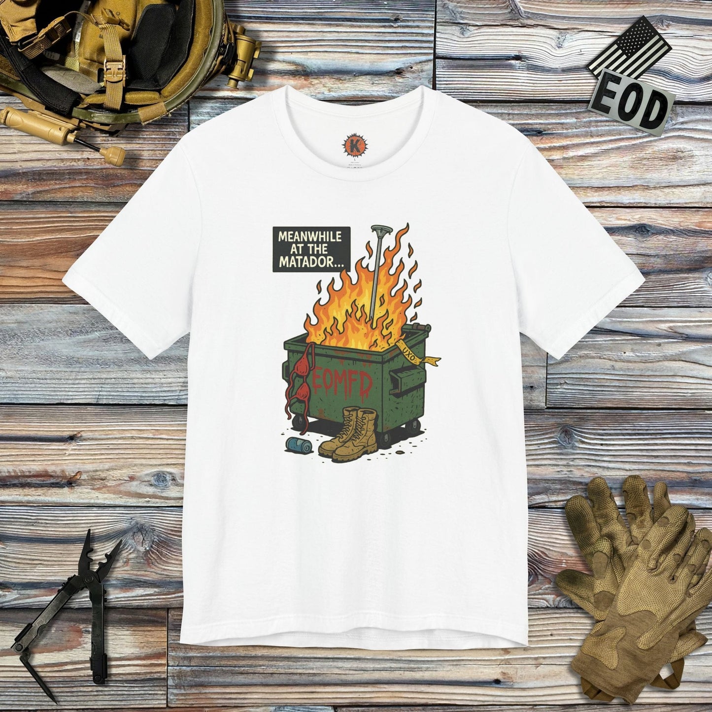 K-Factor Supply Co Meanwhile at the Matador T-Shirt White / S