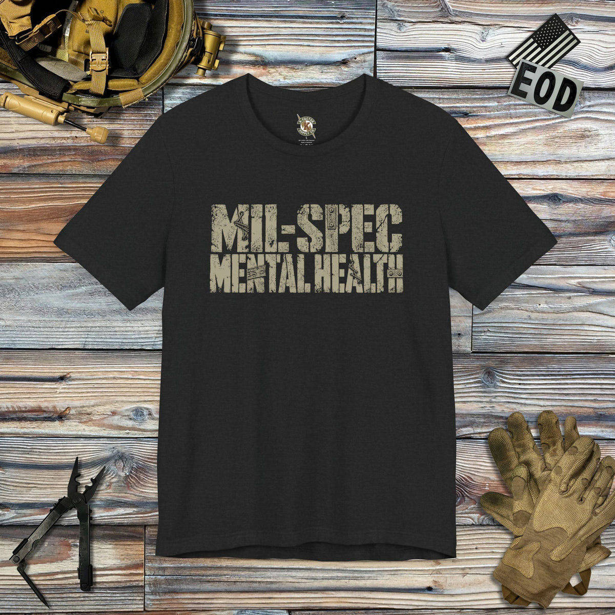 K-Factor Supply Co Mil-Spec Mental Health T-Shirt Solid Black Blend / S