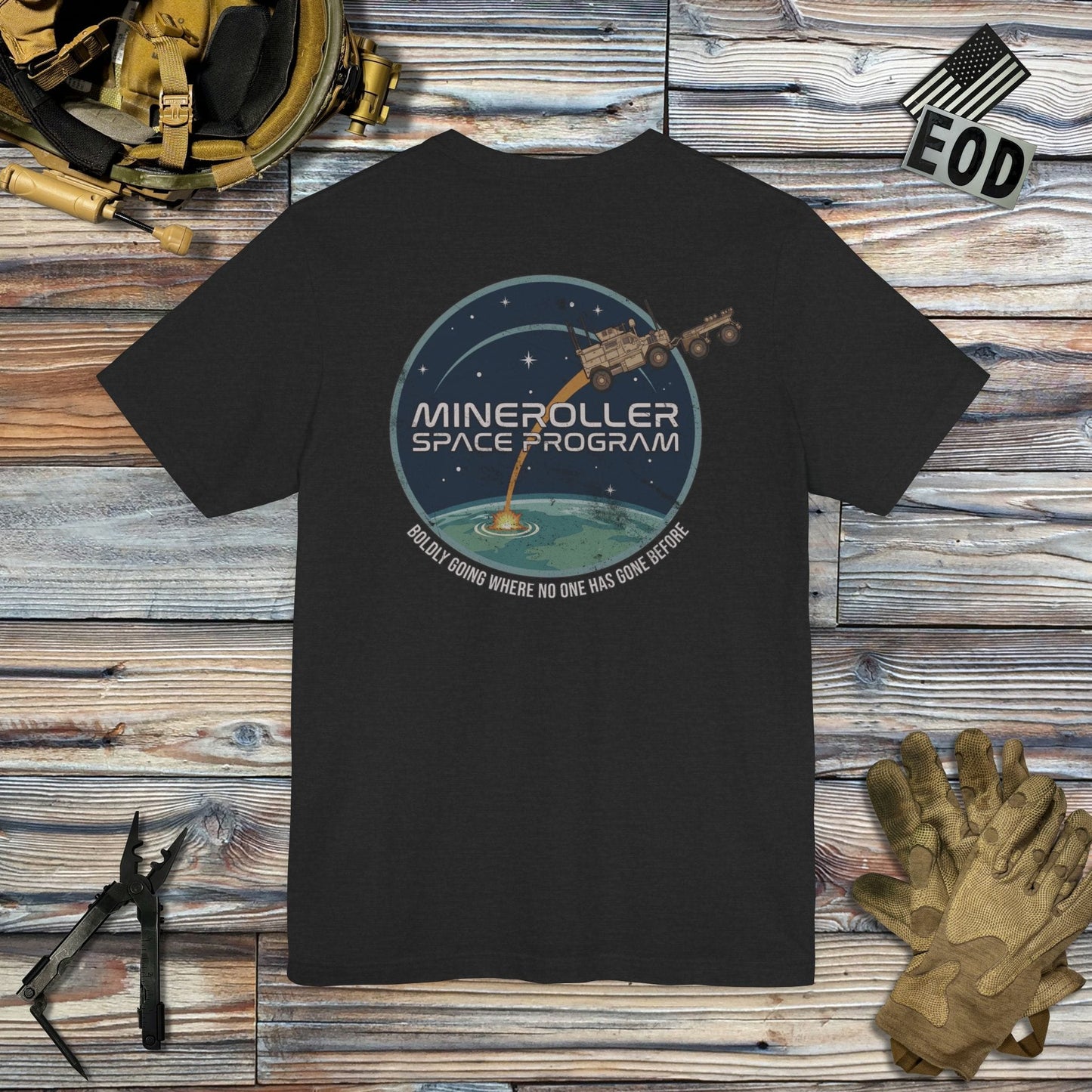 K-Factor Supply Co Mineroller Space Program (Back Print) T-Shirt