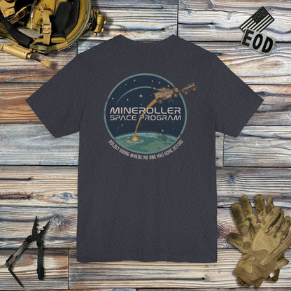 K-Factor Supply Co Mineroller Space Program (Back Print) T-Shirt Heather Navy / S