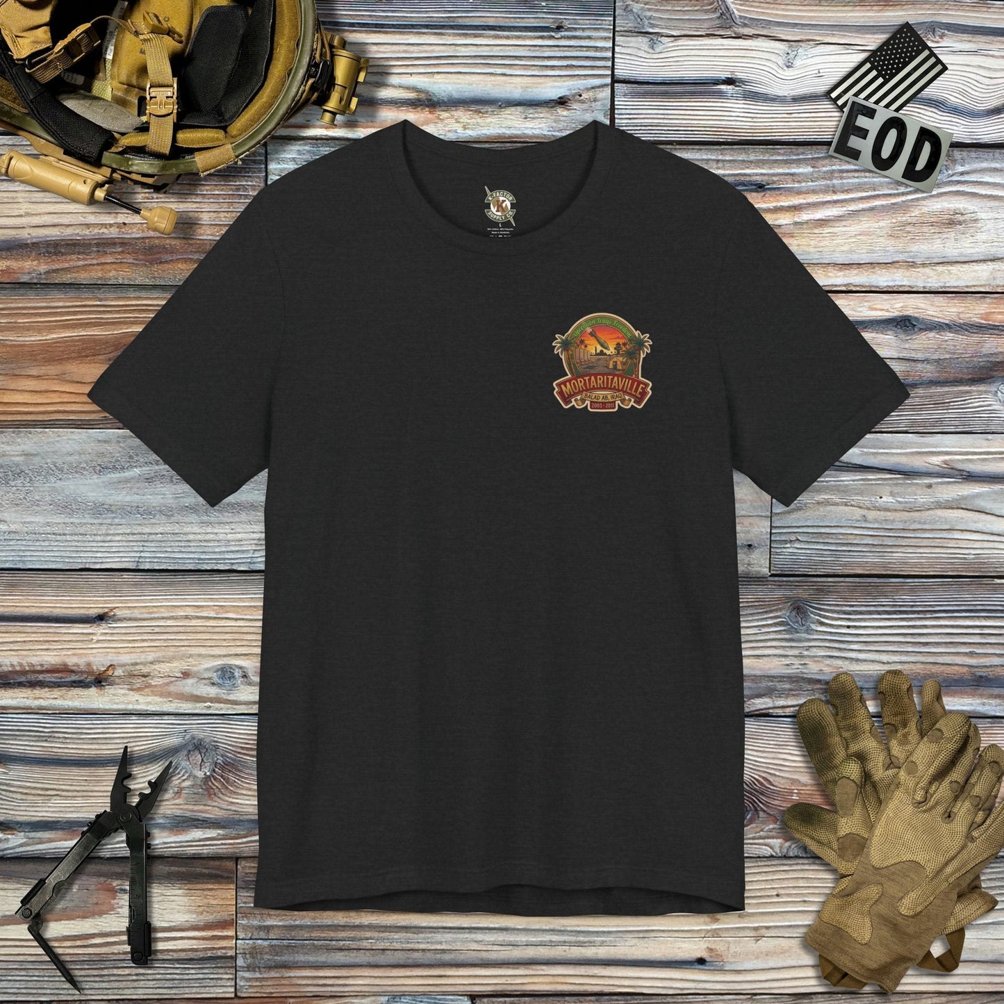 K-Factor Supply Co Mortaritaville (Back Print - Classic Colors) T-Shirt Solid Black Blend / S