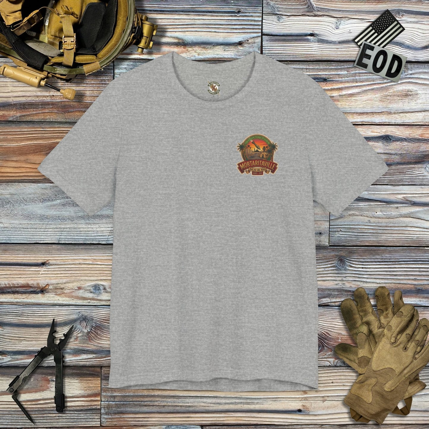K-Factor Supply Co Mortaritaville (Back Print - Tropical Colors) T-Shirt Athletic Heather / S