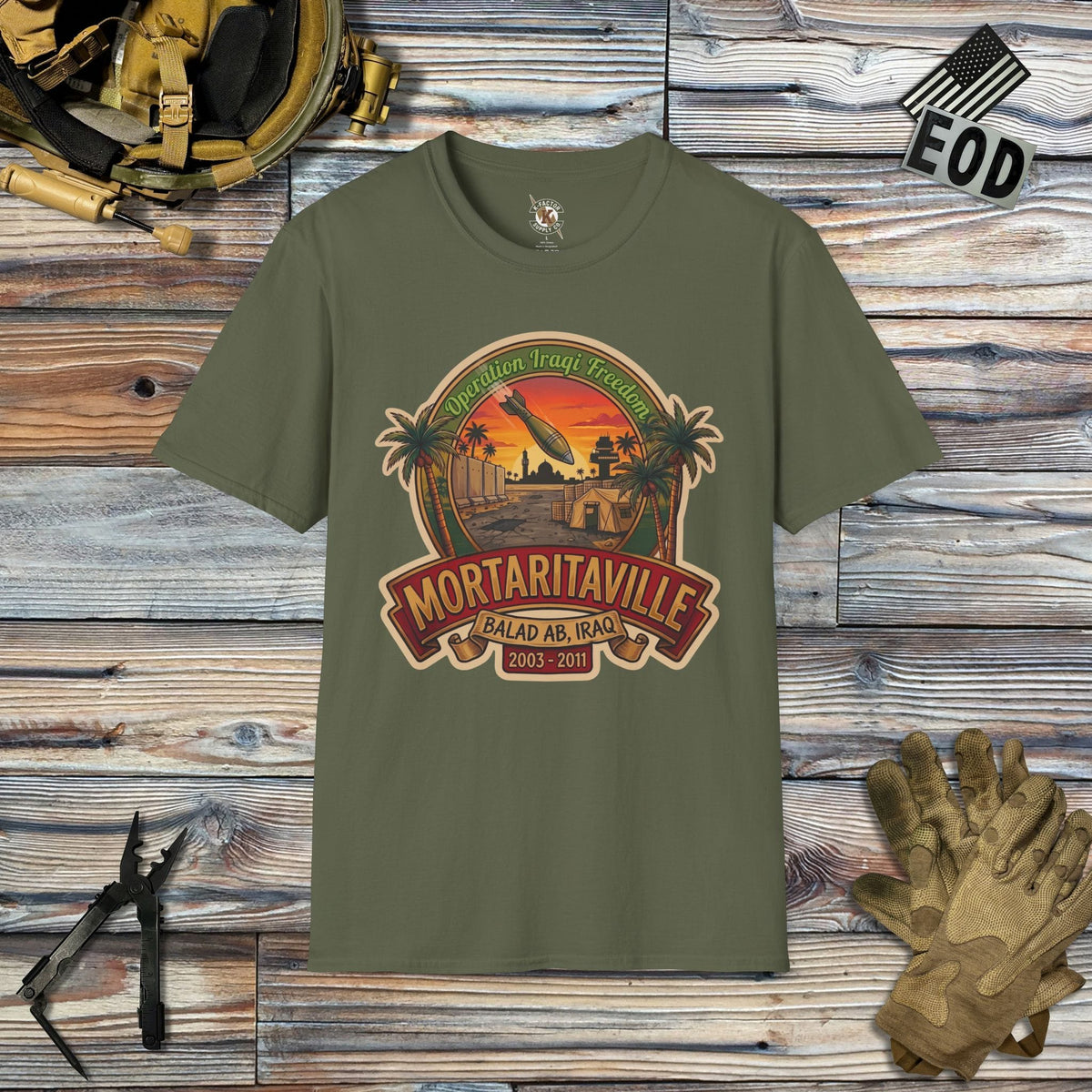 K-Factor Supply Co Mortaritaville Mk 1 (B+T) T-Shirt Military Green / 2XL