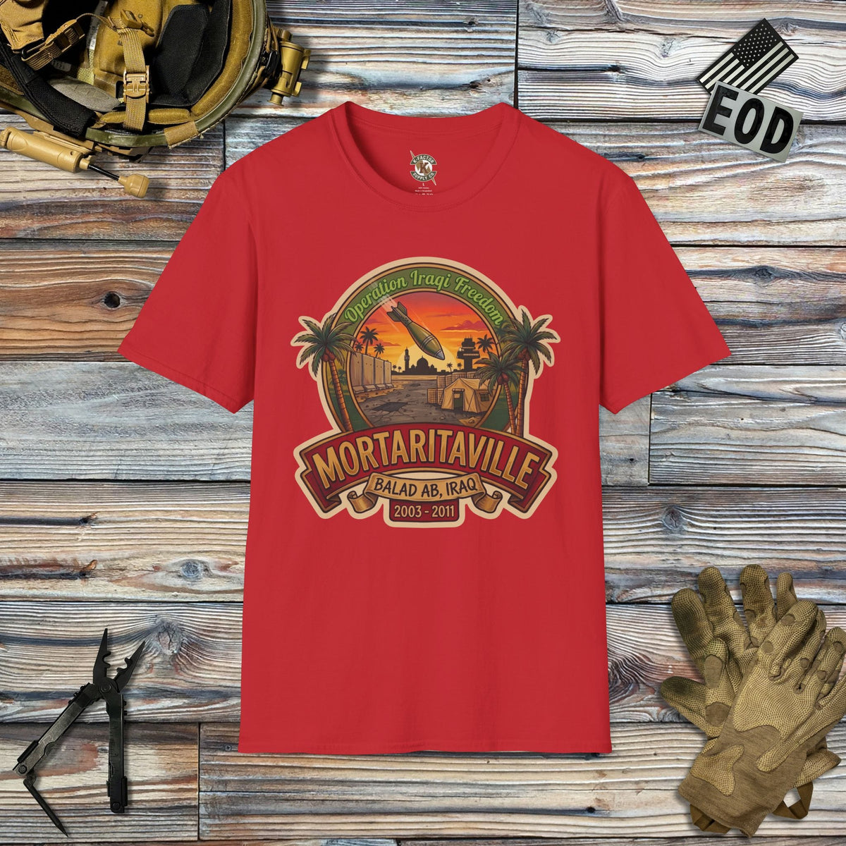 K-Factor Supply Co Mortaritaville Mk 1 (B+T) T-Shirt Red / 2XL