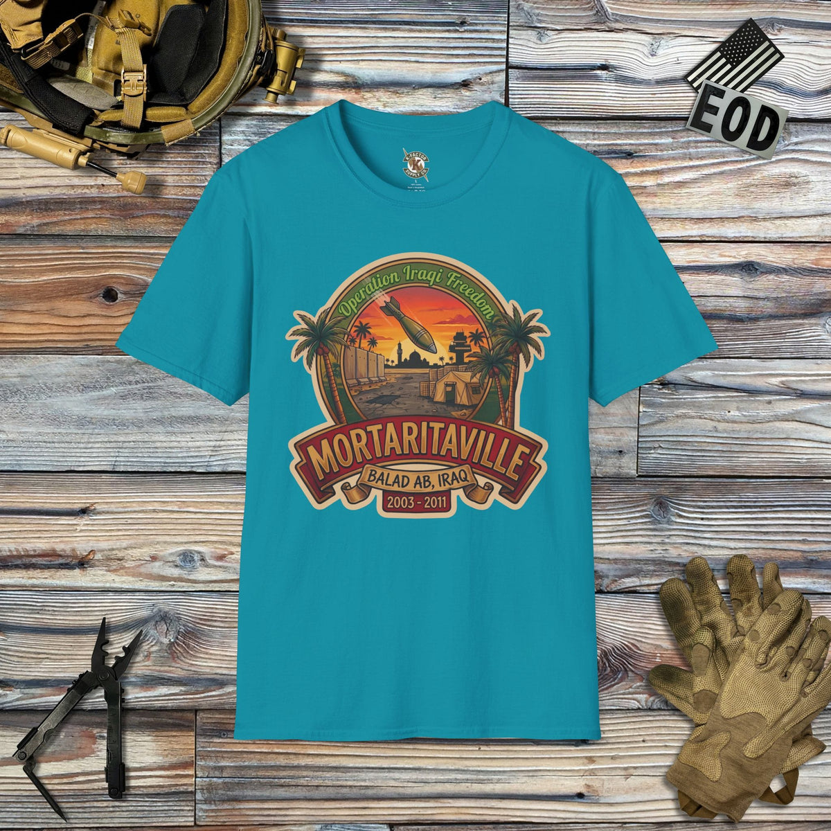 K-Factor Supply Co Mortaritaville Mk 1 (B+T) T-Shirt Tropical Blue / 2XL