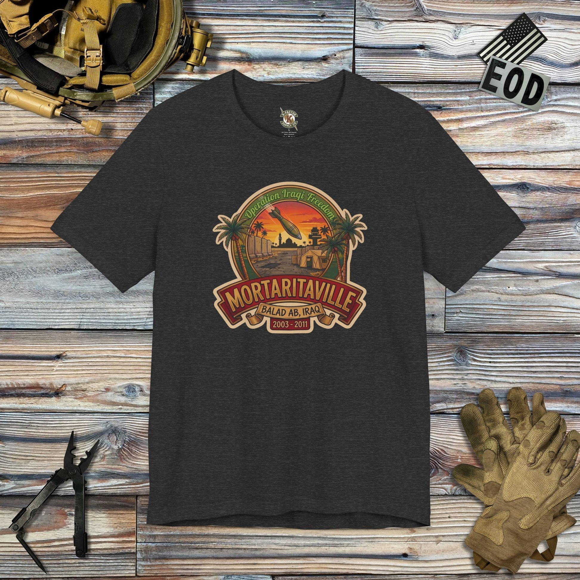 K-Factor Supply Co Mortaritaville Mk 1 (Classic Colors) T-Shirt Dark Grey Heather / S
