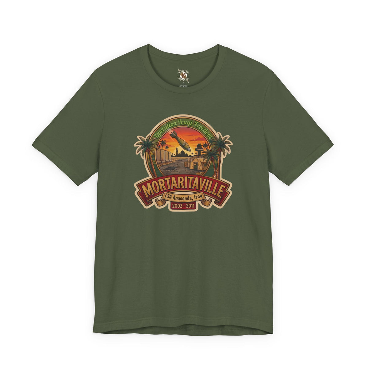 K-Factor Supply Co Mortaritaville Mk 1 Mod 1 [LSAA] (Classic Colors) T-Shirt Military Green / S