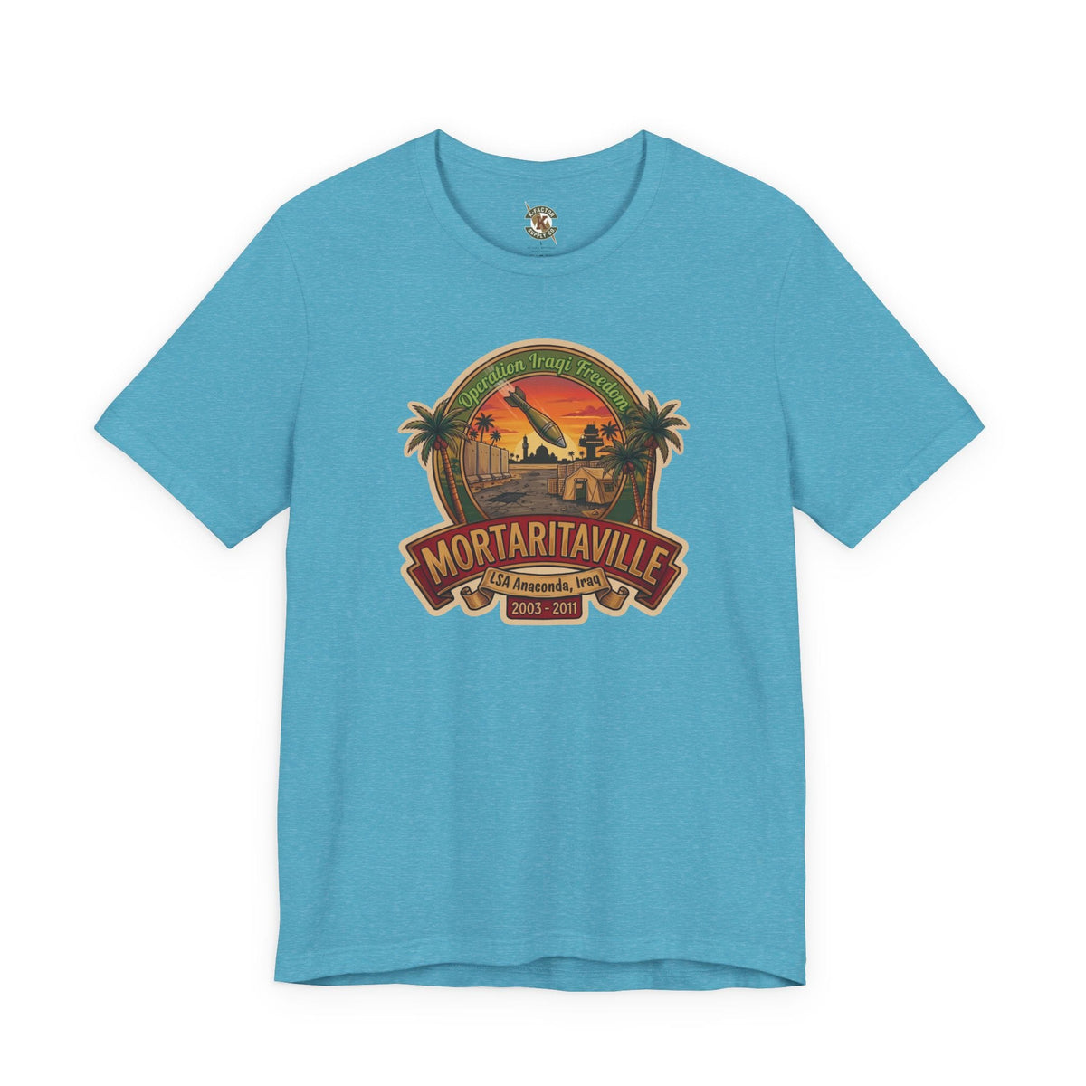 K-Factor Supply Co Mortaritaville Mk 1 Mod 1 [LSAA] (Tropical Colors) T-Shirt Heather Aqua / S