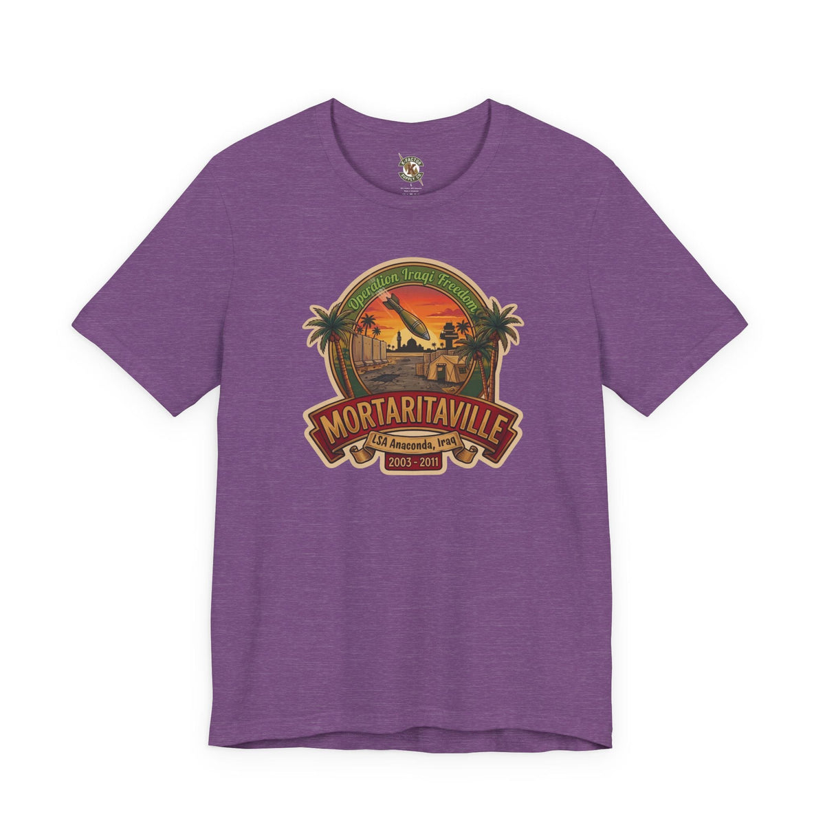 K-Factor Supply Co Mortaritaville Mk 1 Mod 1 [LSAA] (Tropical Colors) T-Shirt Heather Team Purple / S