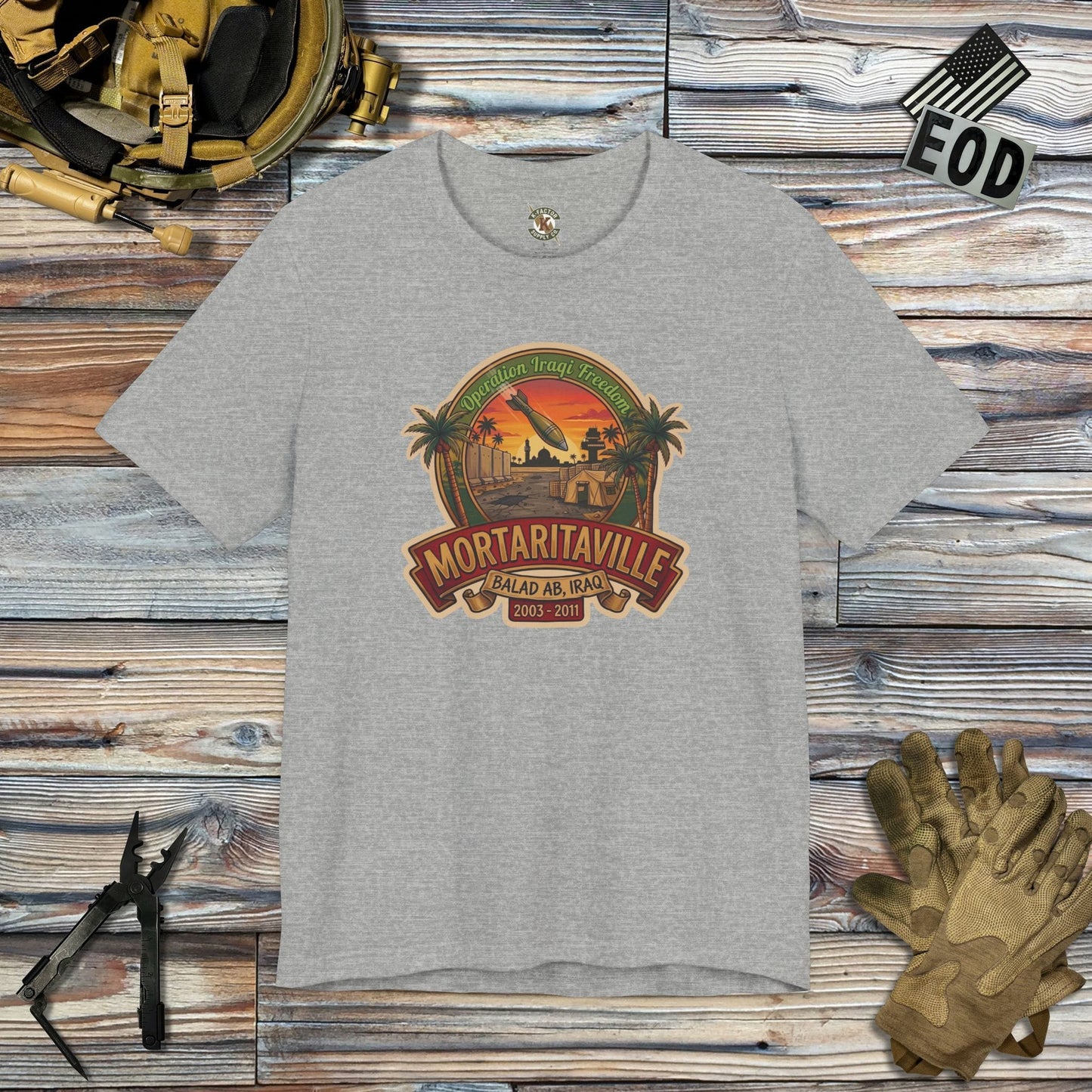 K-Factor Supply Co Mortaritaville Mk 1 (Tropical Colors) T-Shirt Athletic Heather / S