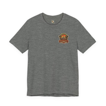 K-Factor Supply Co Mortaritaville Mod 1 [LSAA] (Back Print - Classic Colors) T-Shirt Deep Heather / S
