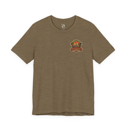 K-Factor Supply Co Mortaritaville Mod 1 [LSAA] (Back Print - Classic Colors) T-Shirt Heather Olive / S
