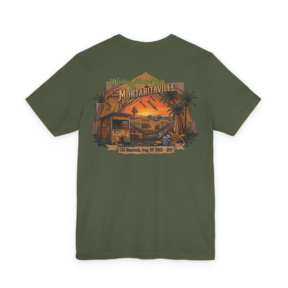 K-Factor Supply Co Mortaritaville Mod 1 [LSAA] (Back Print - Classic Colors) T-Shirt Military Green / S