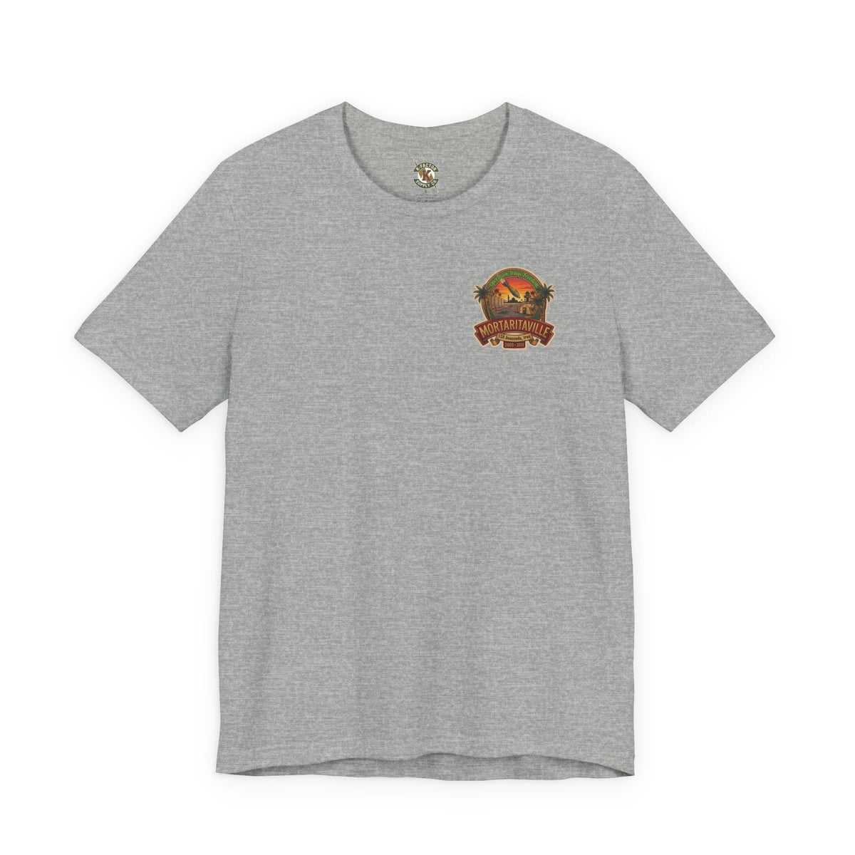 K-Factor Supply Co Mortaritaville [Mod 1 - LSAA] (Back Print - Tropical Colors) T-Shirt Athletic Heather / S