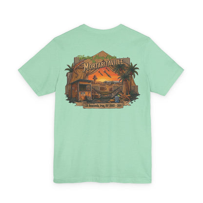 K-Factor Supply Co Mortaritaville [Mod 1 - LSAA] (Back Print - Tropical Colors) T-Shirt Heather Mint / S