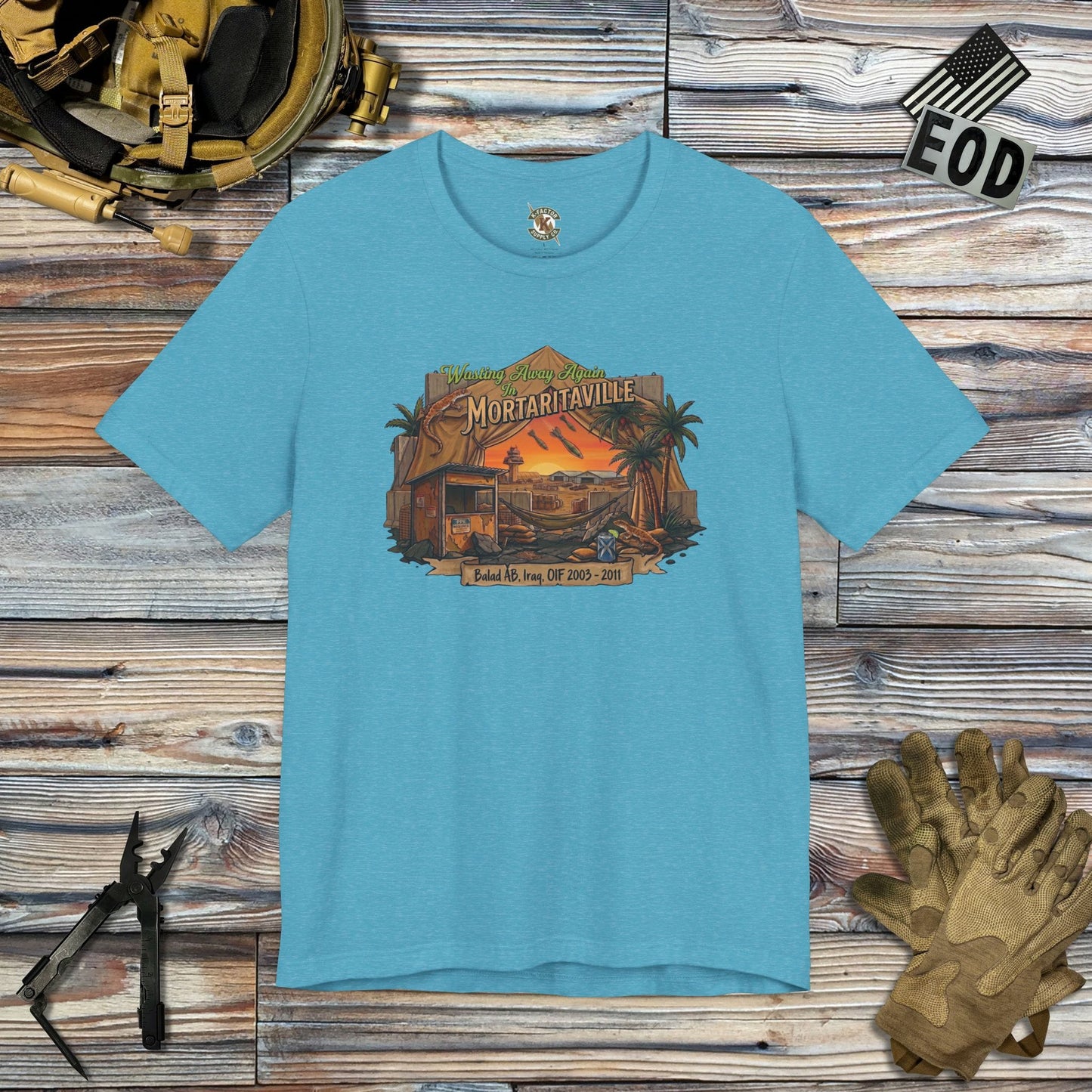 K-Factor Supply Co Mortaritaville - Wasting Away (Tropical Colors) T-Shirt Heather Aqua / M
