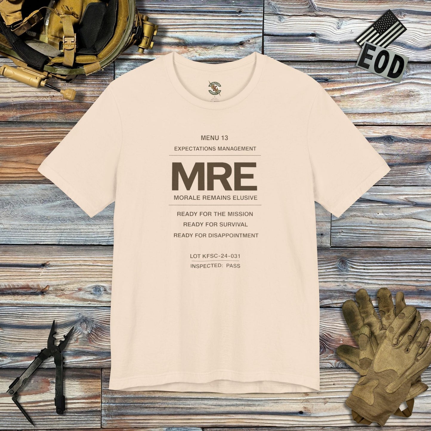 K-Factor Supply Co MRE T-Shirt Soft Cream / S