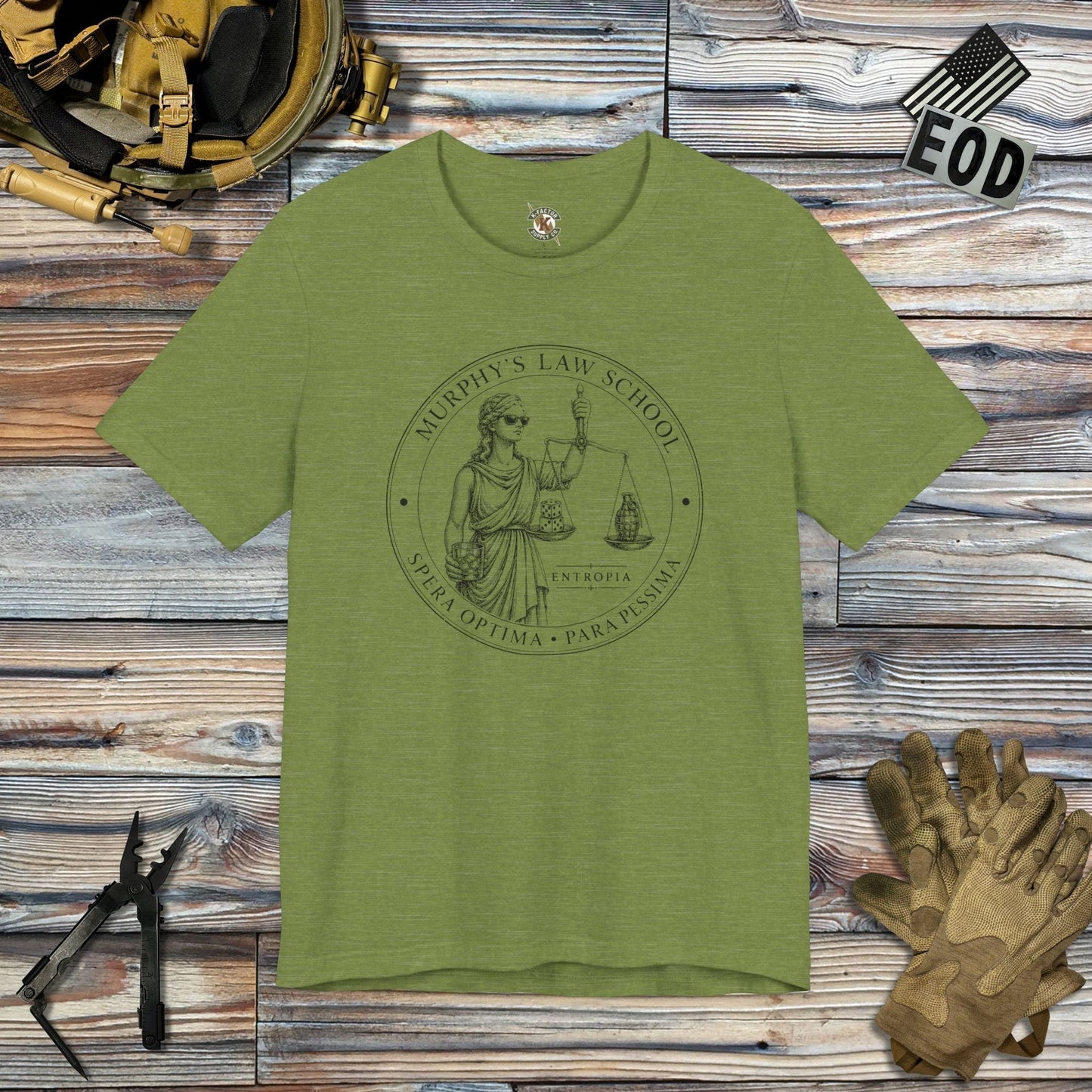 K-Factor Supply Co Murphy's Law Mk 2 Mod 0 T-Shirt Heather Green / S