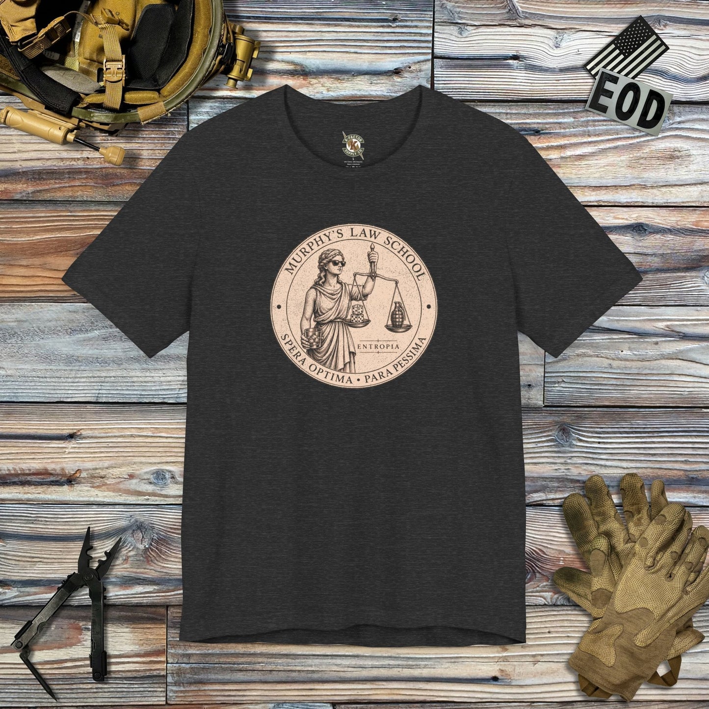 K-Factor Supply Co Murphy's Law Mk 2 Mod 1 T-Shirt Dark Grey Heather / S