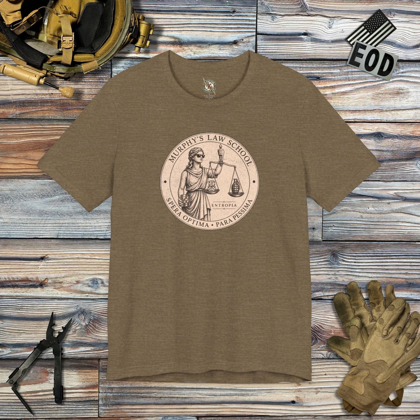 K-Factor Supply Co Murphy's Law Mk 2 Mod 1 T-Shirt Heather Olive / S