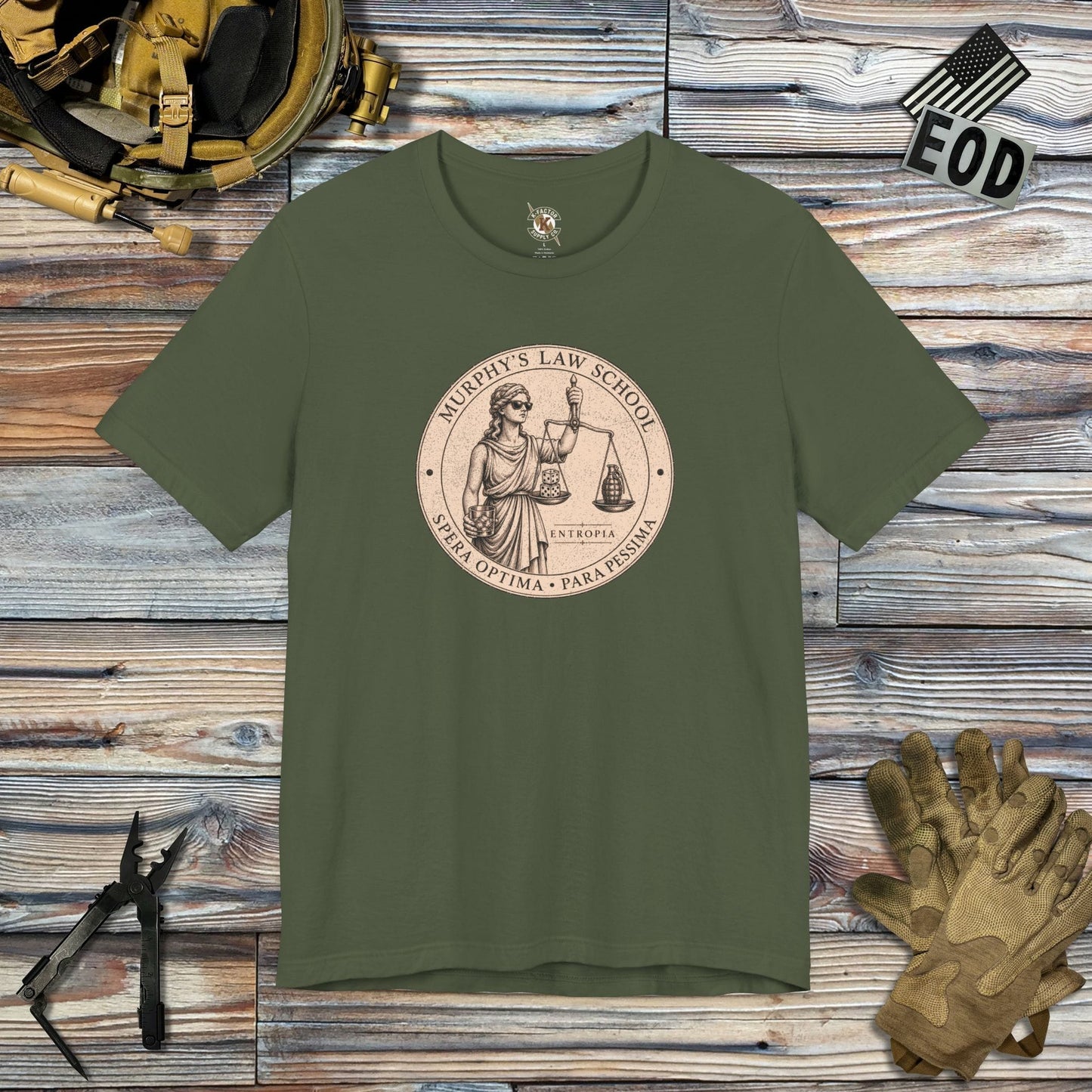K-Factor Supply Co Murphy's Law Mk 2 Mod 1 T-Shirt Military Green / S